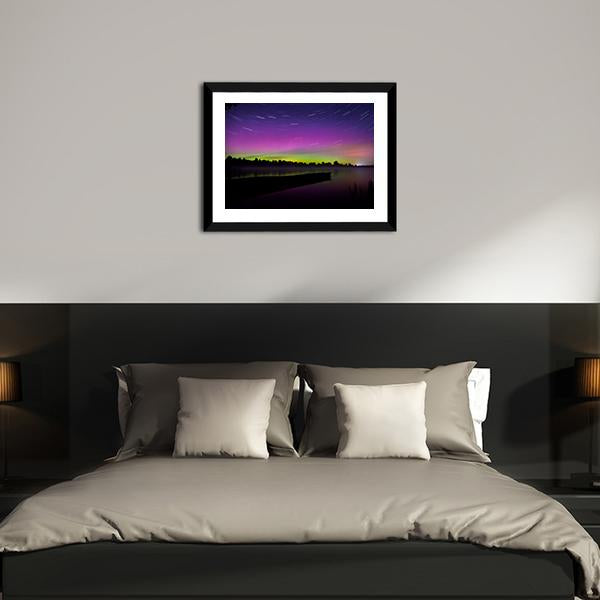 Aurora Borealis Seen From Polish Canvas Wall Art-3 Horizontal-Gallery Wrap-25" x 16"-Tiaracle