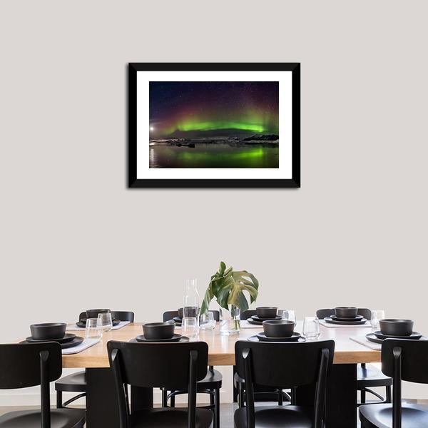 Flash Of Aurora Polaris Canvas Wall Art-3 Horizontal-Gallery Wrap-25" x 16"-Tiaracle