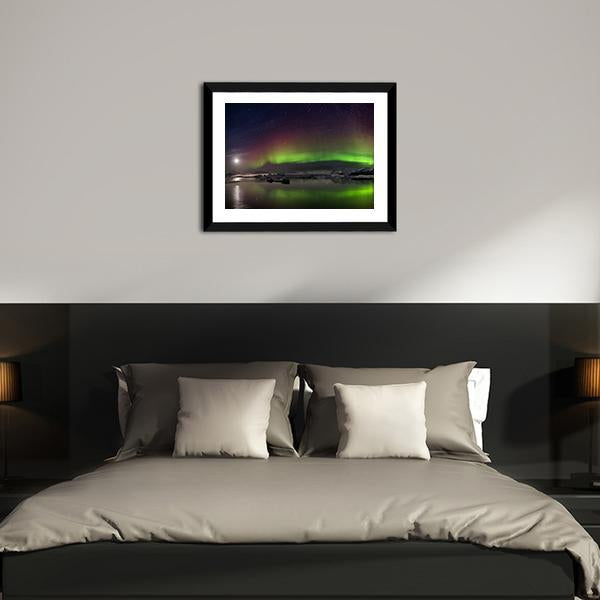 Flash Of Aurora Polaris Canvas Wall Art-3 Horizontal-Gallery Wrap-25" x 16"-Tiaracle