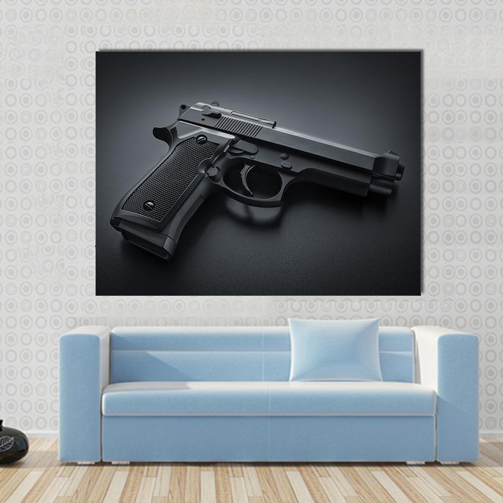 Automatic Gun Canvas Wall Art-1 Piece-Gallery Wrap-48" x 32"-Tiaracle