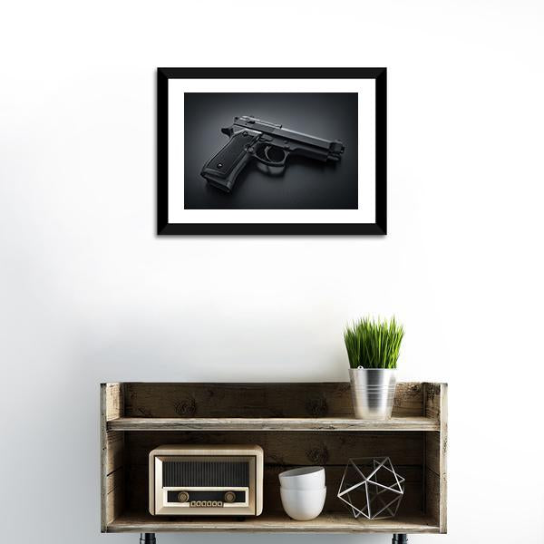 Automatic Gun Canvas Wall Art-1 Piece-Framed Print-20" x 16"-Tiaracle