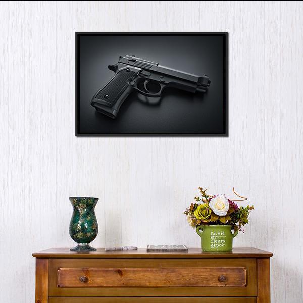 Automatic Gun Canvas Wall Art-1 Piece-Floating Frame-24" x 16"-Tiaracle