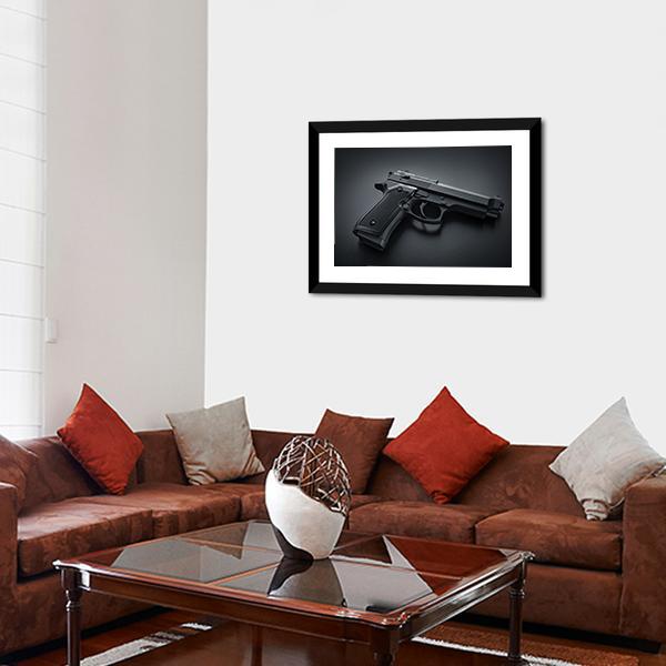 Automatic Gun Canvas Wall Art-3 Horizontal-Gallery Wrap-25" x 16"-Tiaracle