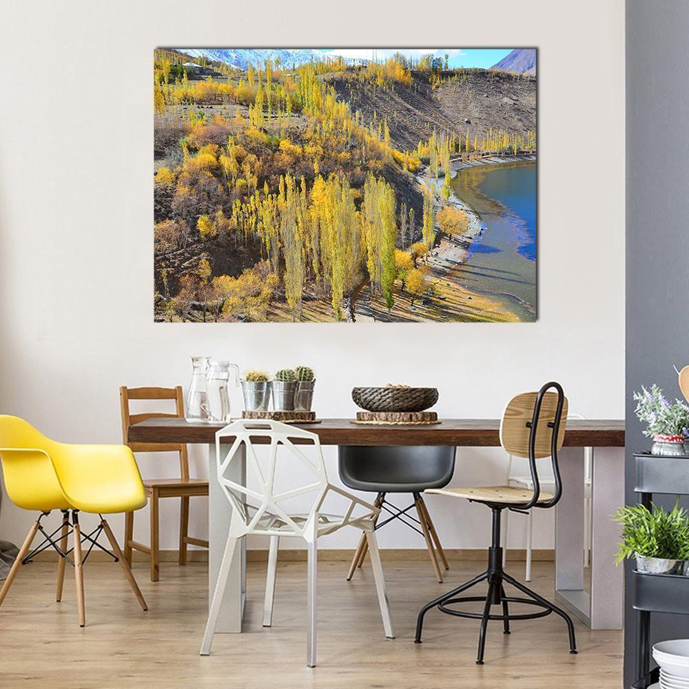 Phander Lake In Autumn Canvas Wall Art-1 Piece-Gallery Wrap-48" x 32"-Tiaracle