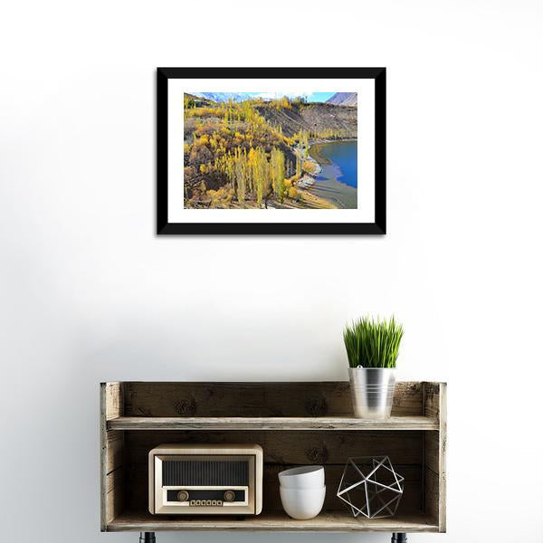 Phander Lake In Autumn Canvas Wall Art-1 Piece-Framed Print-20" x 16"-Tiaracle