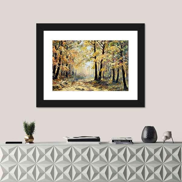 Autumn Forest Abstract Canvas Wall Art-1 Piece-Framed Print-20" x 16"-Tiaracle