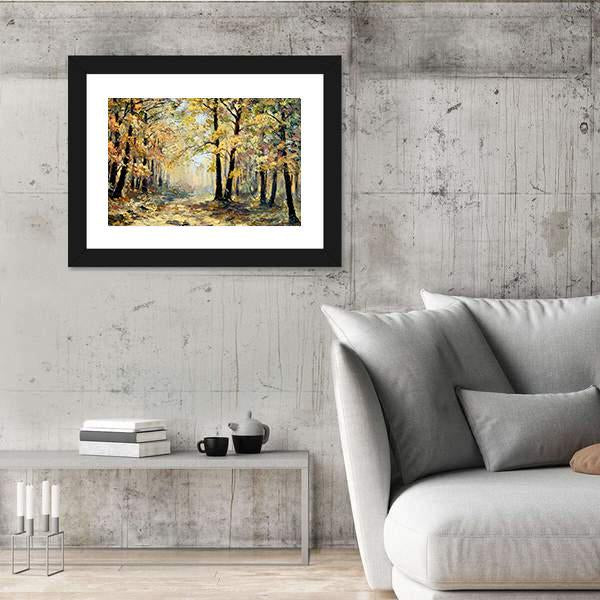 Autumn Forest Abstract Canvas Wall Art-3 Horizontal-Gallery Wrap-25" x 16"-Tiaracle