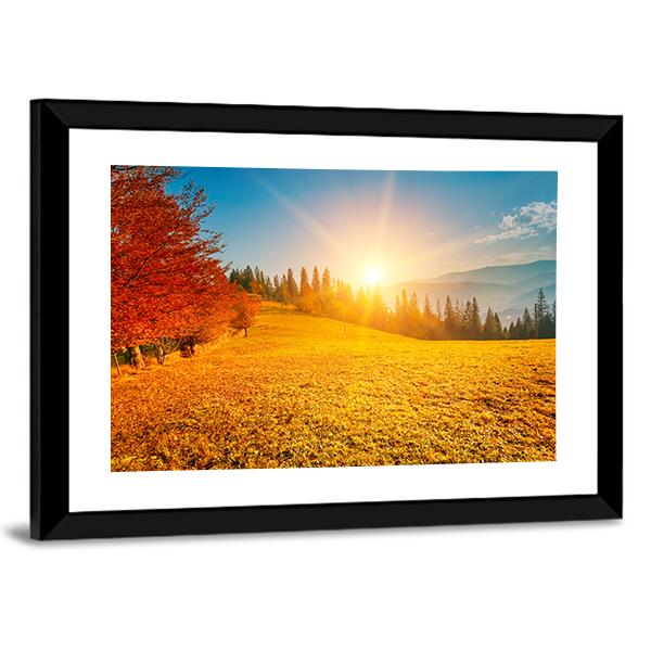 Autumn Landscape Ukraine Canvas Wall Art-3 Horizontal-Gallery Wrap-25" x 16"-Tiaracle
