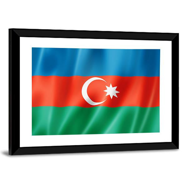 Azerbaijan Flag Canvas Wall Art-3 Horizontal-Gallery Wrap-25" x 16"-Tiaracle