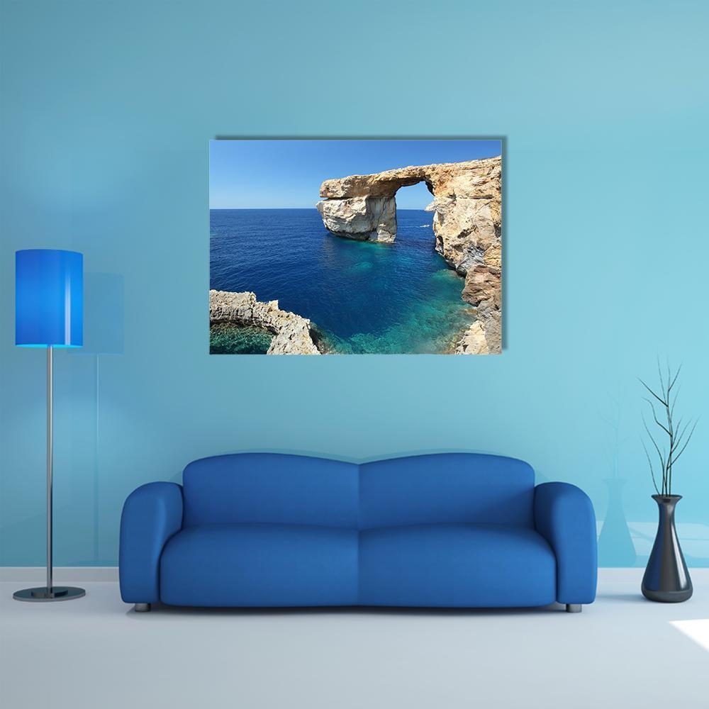 Azure Window Canvas Wall Art-1 Piece-Gallery Wrap-48" x 32"-Tiaracle