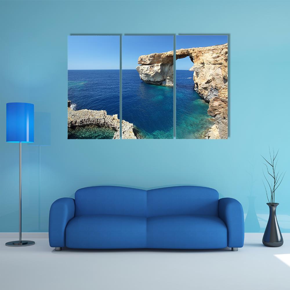 Azure Window Canvas Wall Art-3 Horizontal-Gallery Wrap-37" x 24"-Tiaracle