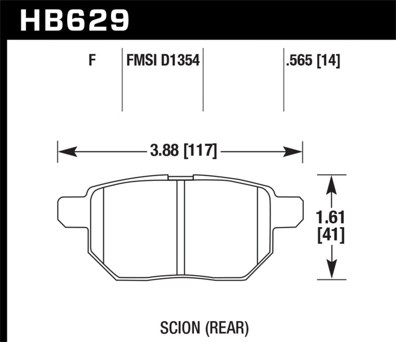 Hawk 2019+ Corolla Hatchback Rear HPS Street Brake Pads