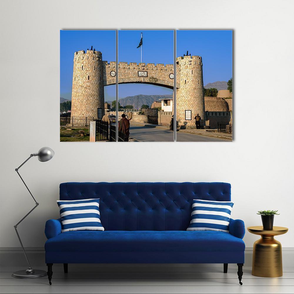 Bab-e-Khyber Peshawar Pakistan Canvas Wall Art-3 Horizontal-Gallery Wrap-37" x 24"-Tiaracle