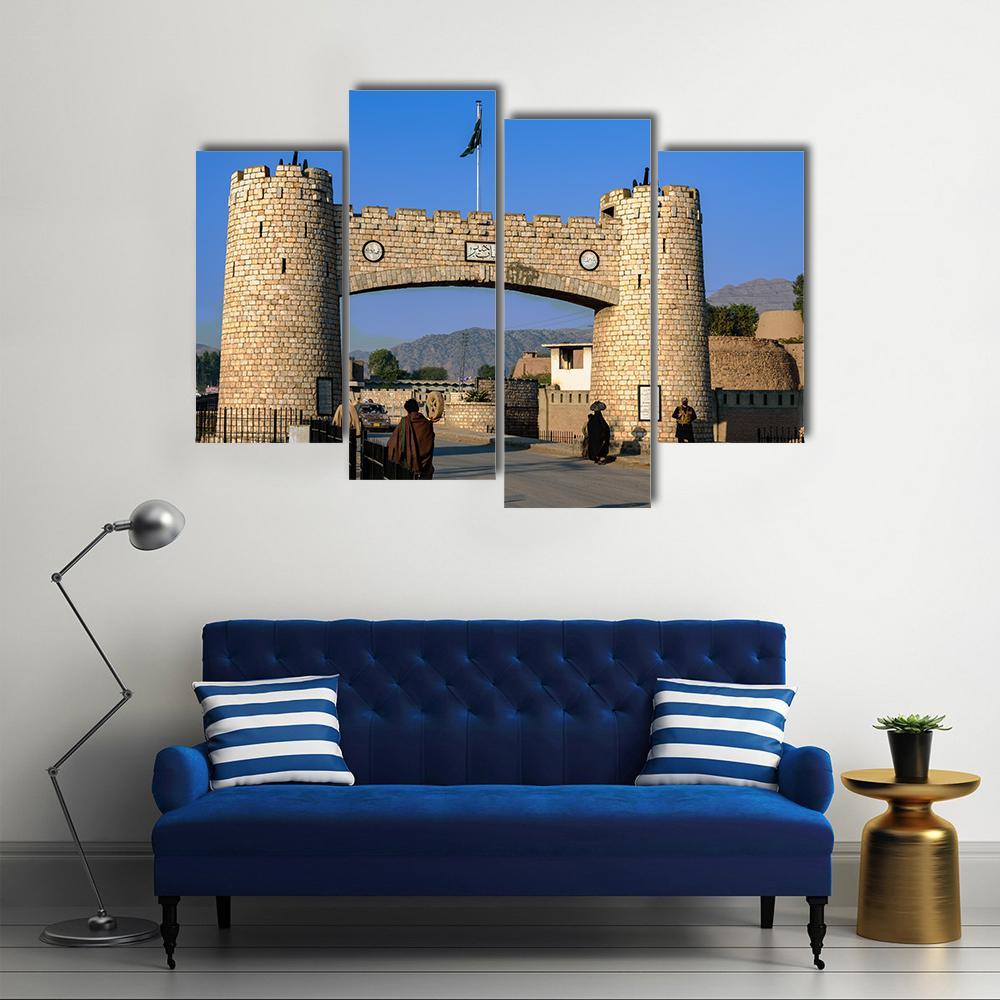 Bab-e-Khyber Peshawar Pakistan Canvas Wall Art-4 Pop-Gallery Wrap-50" x 32"-Tiaracle