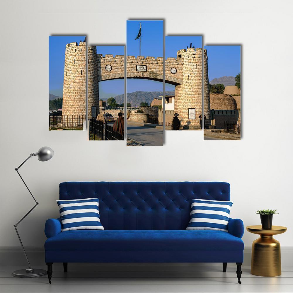 Bab-e-Khyber Peshawar Pakistan Canvas Wall Art-5 Pop-Gallery Wrap-47" x 32"-Tiaracle