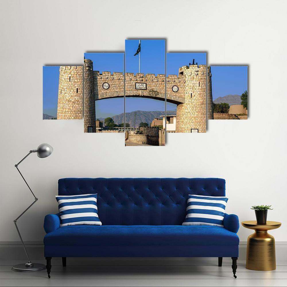 Bab-e-Khyber Peshawar Pakistan Canvas Wall Art-5 Star-Gallery Wrap-62" x 32"-Tiaracle