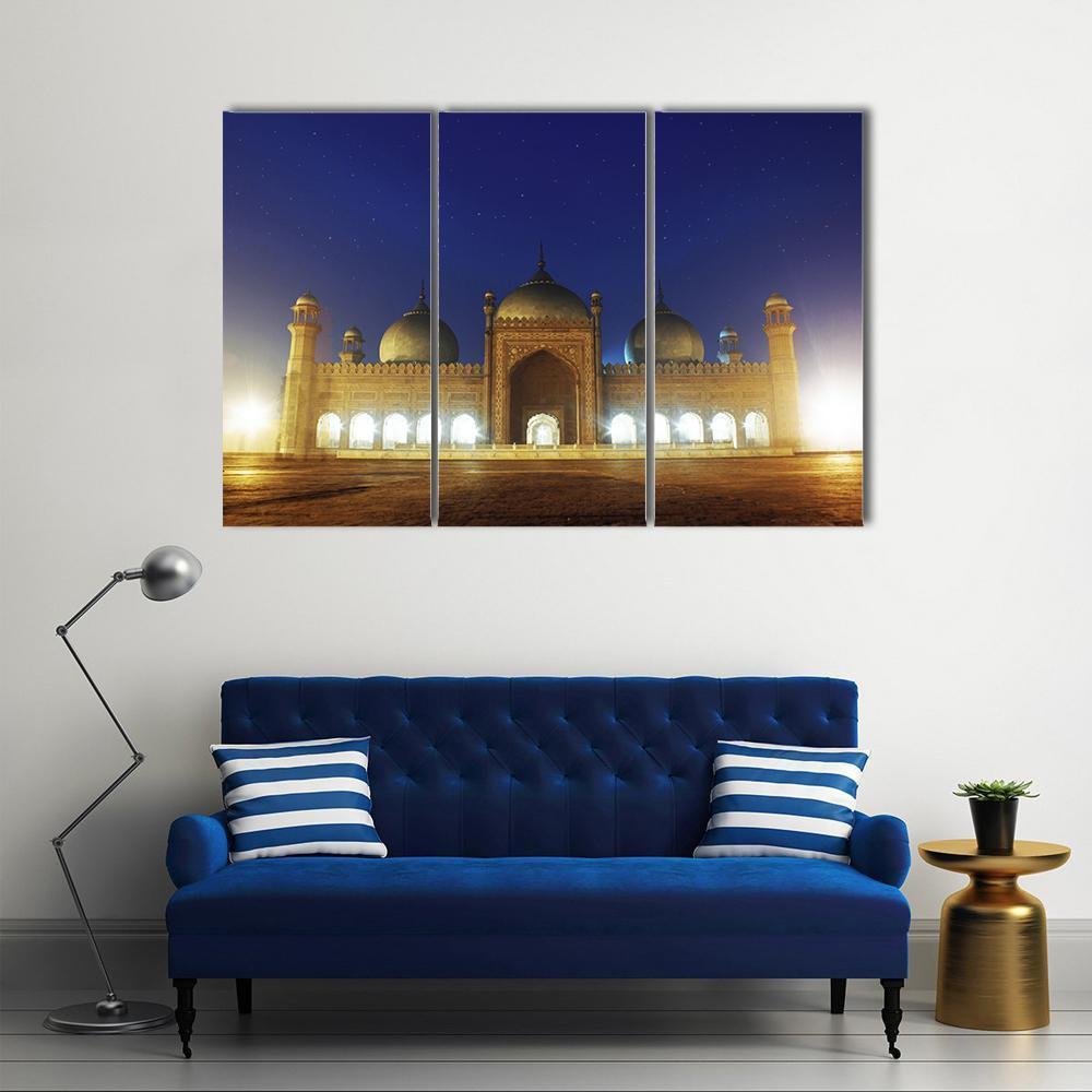 Badshahi Mosque Lahore Canvas Wall Art-3 Horizontal-Gallery Wrap-37" x 24"-Tiaracle