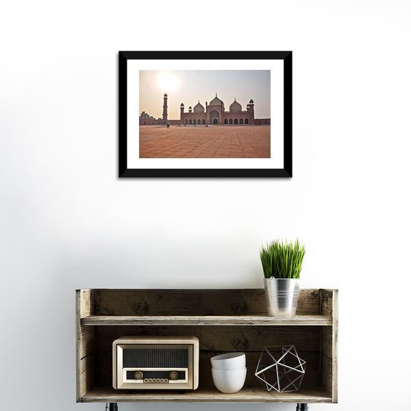 Badshahi Mosque In Lahore Canvas Wall Art-1 Piece-Framed Print-20" x 16"-Tiaracle