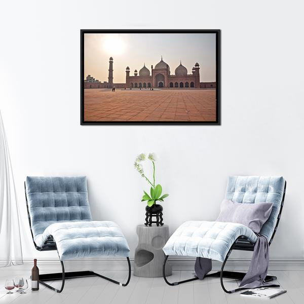 Badshahi Mosque In Lahore Canvas Wall Art-3 Horizontal-Gallery Wrap-25" x 16"-Tiaracle