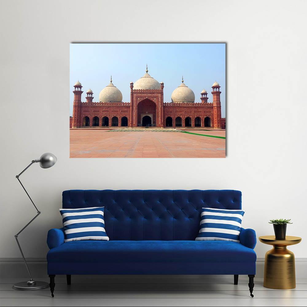 Badshahi Mosque Canvas Wall Art-1 Piece-Gallery Wrap-48" x 32"-Tiaracle