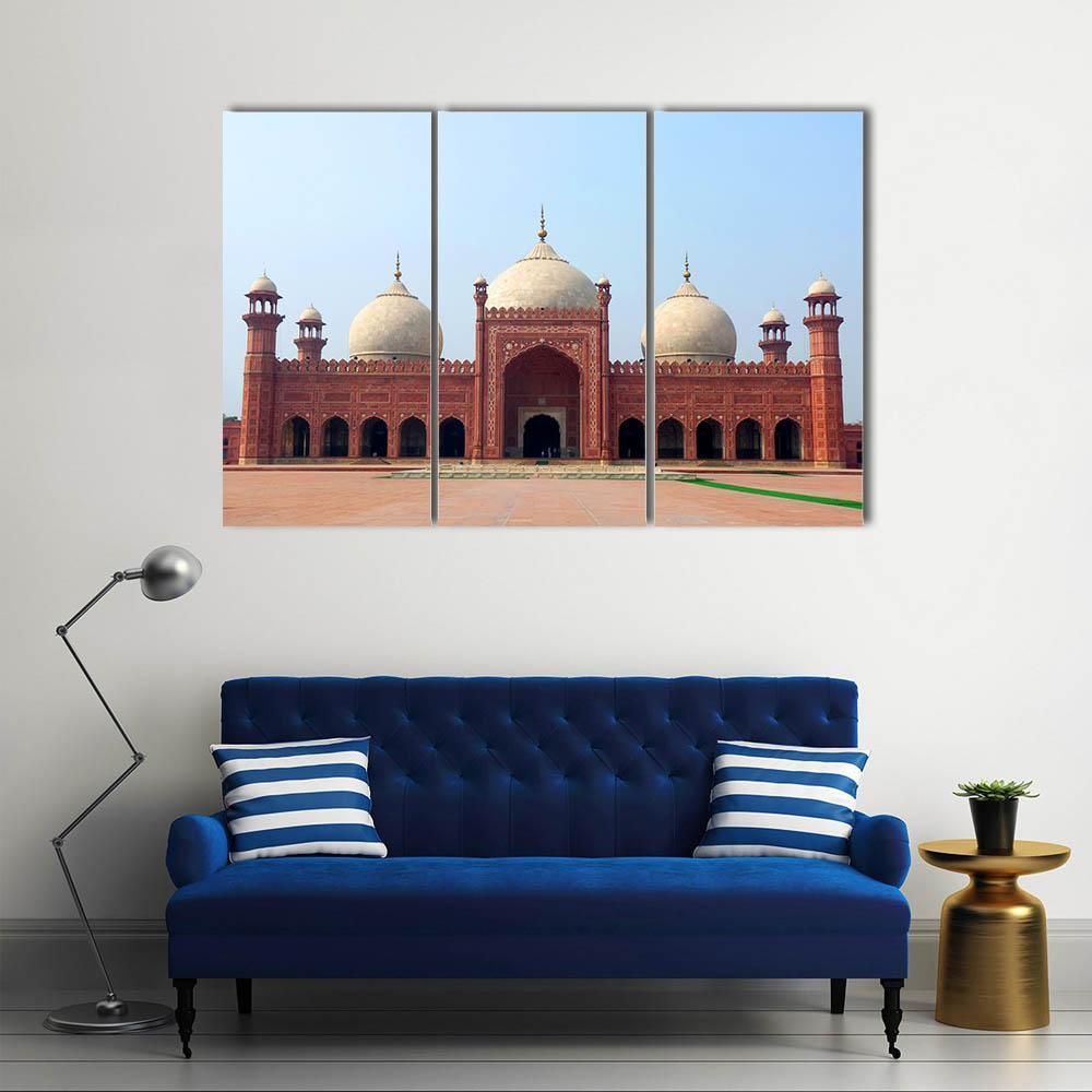 Badshahi Mosque Canvas Wall Art-3 Horizontal-Gallery Wrap-37" x 24"-Tiaracle