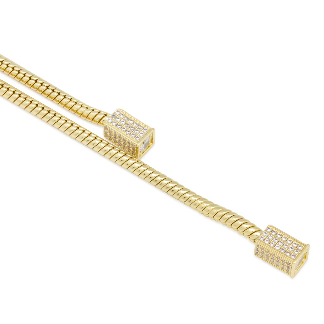 Baguette Cut Cross Bolo Tie Necklace