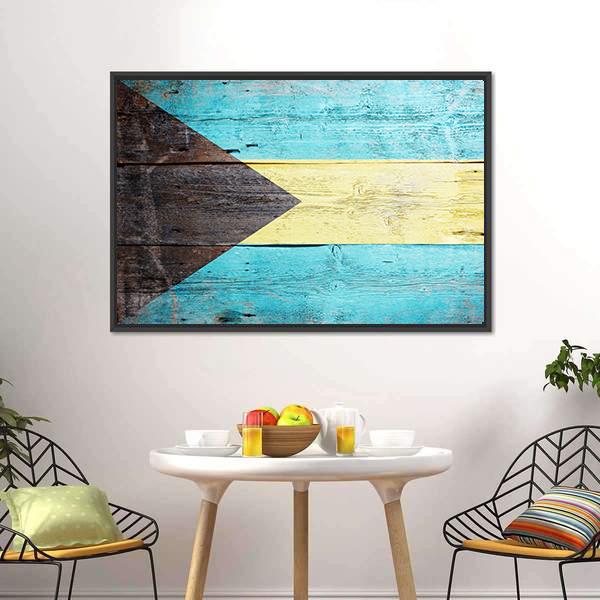 Bahamas Flag Canvas Wall Art-3 Horizontal-Gallery Wrap-25" x 16"-Tiaracle