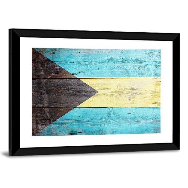 Bahamas Flag Canvas Wall Art-3 Horizontal-Gallery Wrap-25" x 16"-Tiaracle