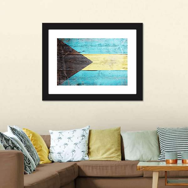 Bahamas Flag Canvas Wall Art-3 Horizontal-Gallery Wrap-25" x 16"-Tiaracle