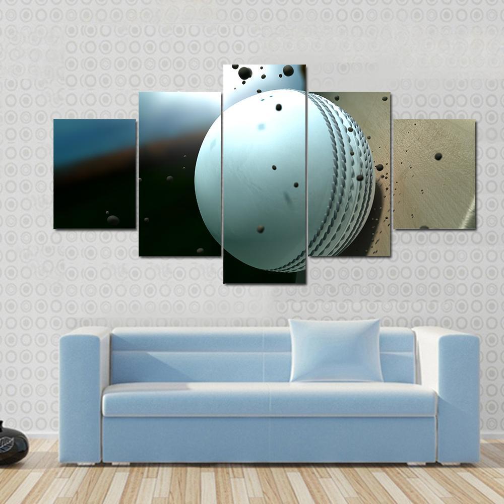 Ball Hitting Bat Canvas Wall Art-5 Star-Gallery Wrap-62" x 32"-Tiaracle