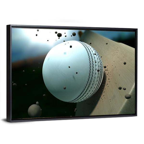 Ball Hitting Bat Canvas Wall Art-3 Horizontal-Gallery Wrap-25" x 16"-Tiaracle