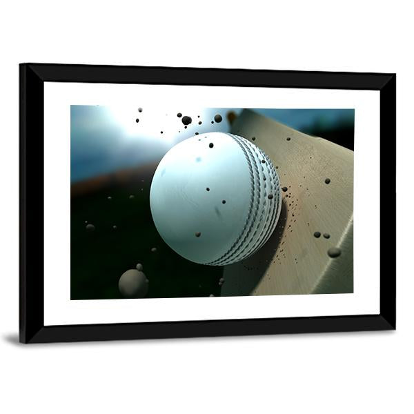 Ball Hitting Bat Canvas Wall Art-3 Horizontal-Gallery Wrap-25" x 16"-Tiaracle