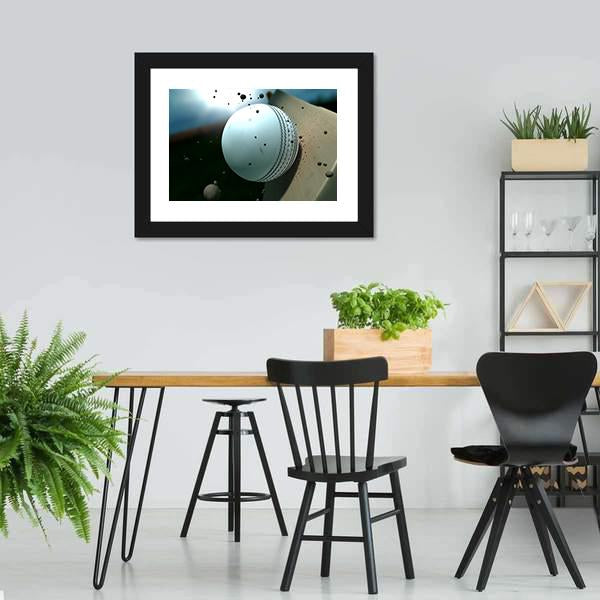 Ball Hitting Bat Canvas Wall Art-3 Horizontal-Gallery Wrap-25" x 16"-Tiaracle