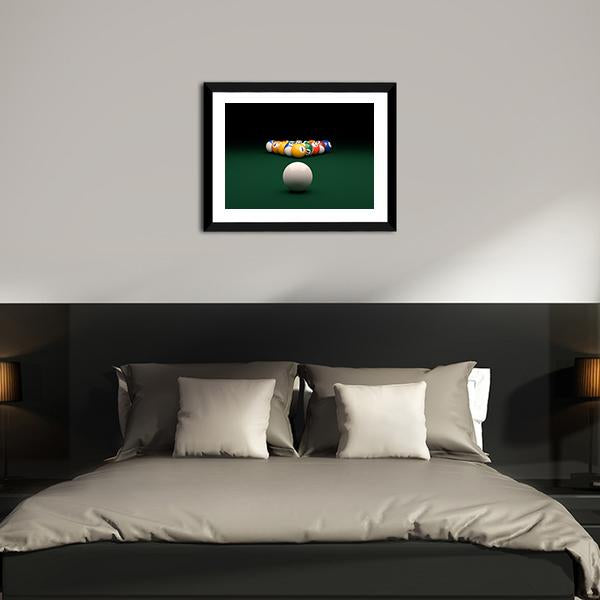 Balls On Billiards Green Table Canvas Wall Art-3 Horizontal-Gallery Wrap-25" x 16"-Tiaracle