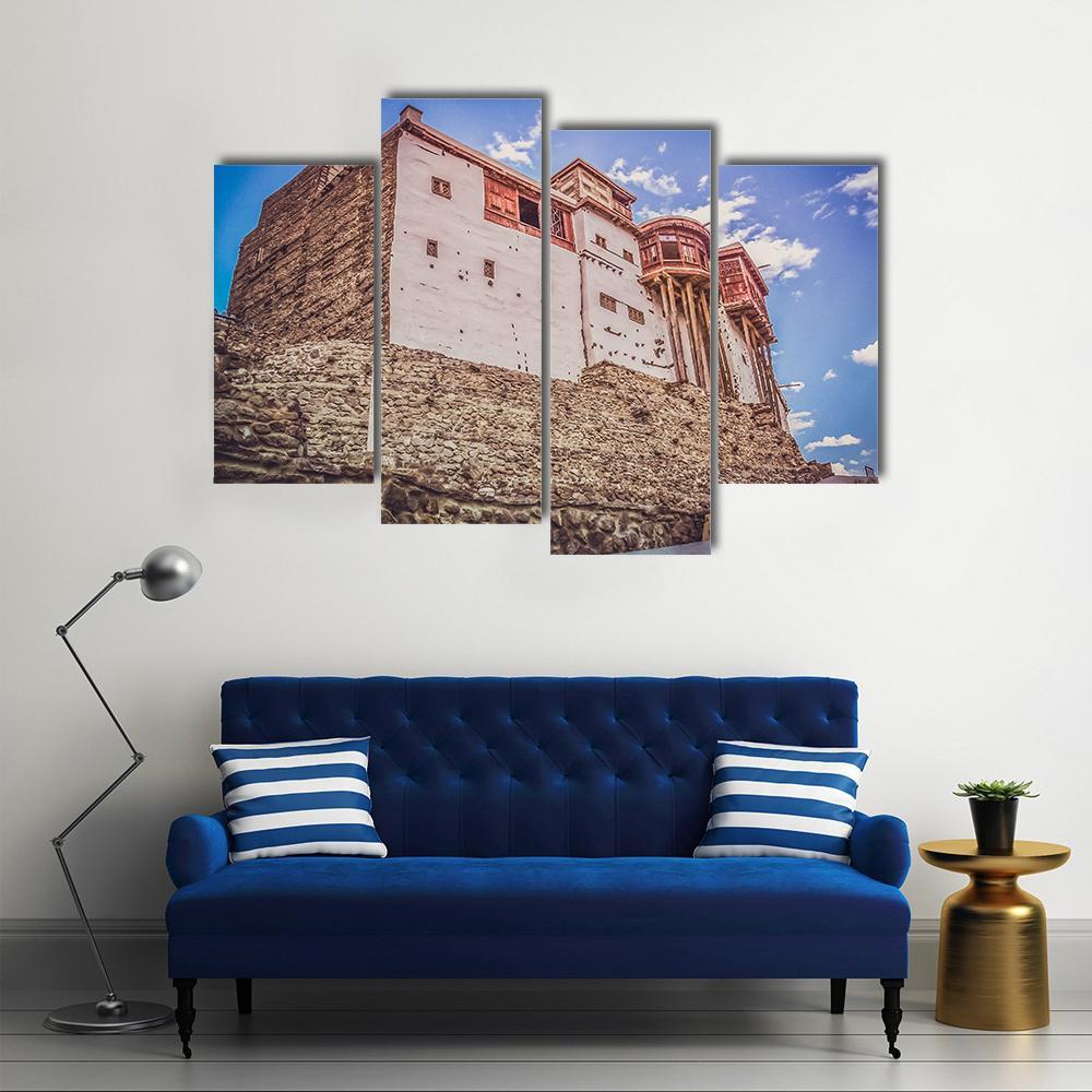 Baltit Fort In Hunza Canvas Wall Art-4 Pop-Gallery Wrap-50" x 32"-Tiaracle