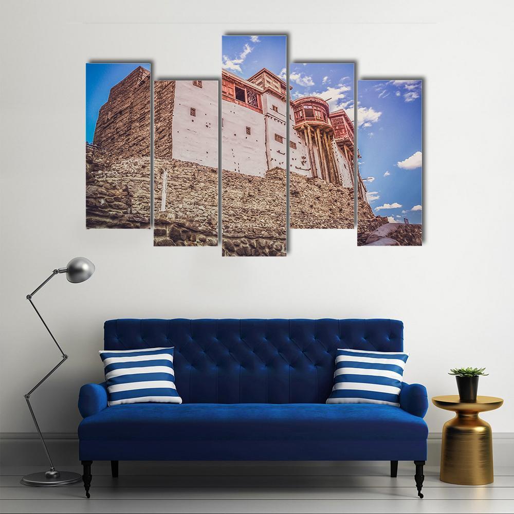 Baltit Fort In Hunza Canvas Wall Art-5 Pop-Gallery Wrap-47" x 32"-Tiaracle