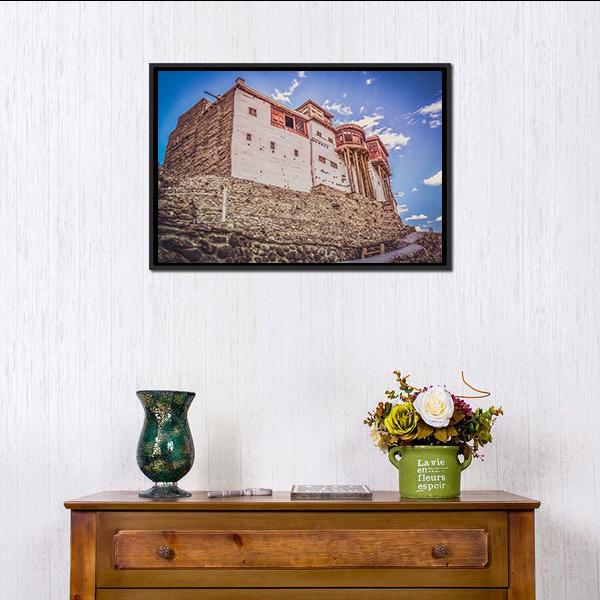 Baltit Fort In Hunza Canvas Wall Art-1 Piece-Floating Frame-24" x 16"-Tiaracle