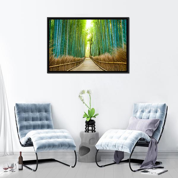 Bamboo Forest In Kyoto Canvas Wall Art-3 Horizontal-Gallery Wrap-25" x 16"-Tiaracle