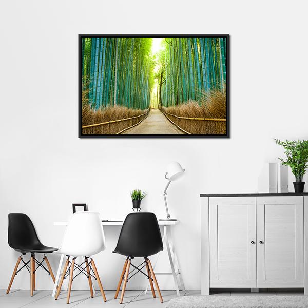 Bamboo Forest In Kyoto Canvas Wall Art-3 Horizontal-Gallery Wrap-25" x 16"-Tiaracle