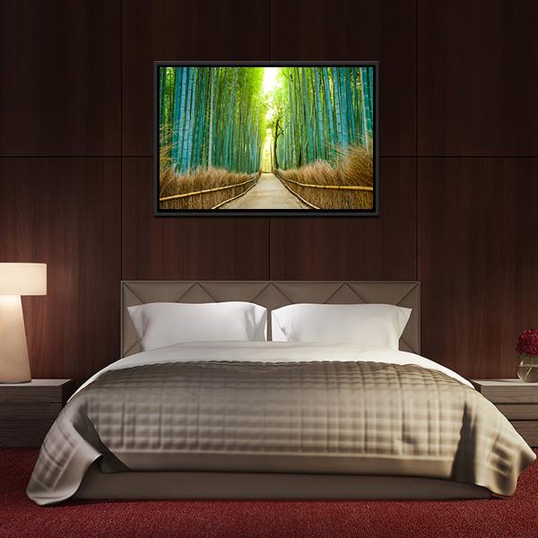 Bamboo Forest In Kyoto Canvas Wall Art-3 Horizontal-Gallery Wrap-25" x 16"-Tiaracle