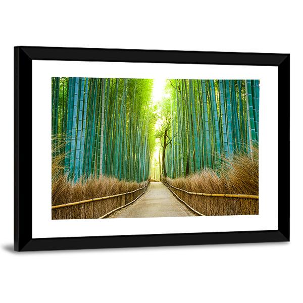 Bamboo Forest In Kyoto Canvas Wall Art-3 Horizontal-Gallery Wrap-25" x 16"-Tiaracle