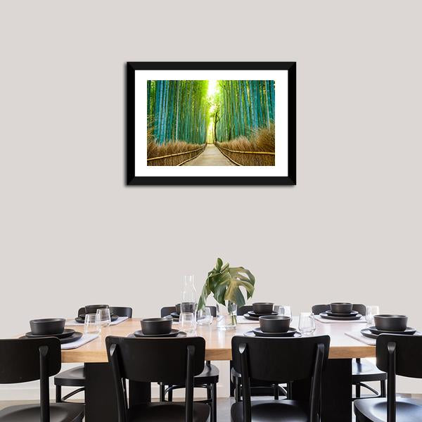 Bamboo Forest In Kyoto Canvas Wall Art-3 Horizontal-Gallery Wrap-25" x 16"-Tiaracle