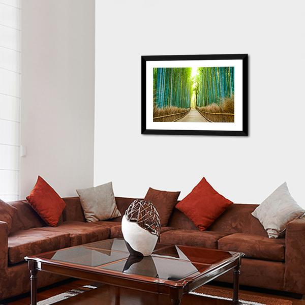 Bamboo Forest In Kyoto Canvas Wall Art-3 Horizontal-Gallery Wrap-25" x 16"-Tiaracle