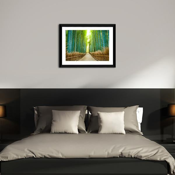 Bamboo Forest In Kyoto Canvas Wall Art-3 Horizontal-Gallery Wrap-25" x 16"-Tiaracle