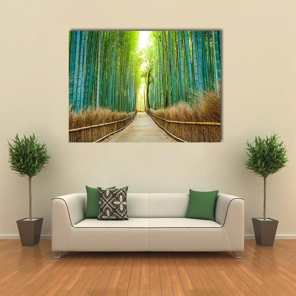 Bamboo Forest In Kyoto Canvas Wall Art-1 Piece-Gallery Wrap-48" x 32"-Tiaracle