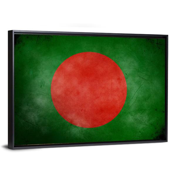 Bangladesh Flag Canvas Wall Art-3 Horizontal-Gallery Wrap-25" x 16"-Tiaracle