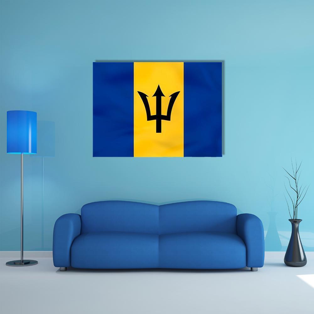 Barbados Flag Canvas Wall Art-1 Piece-Gallery Wrap-48" x 32"-Tiaracle