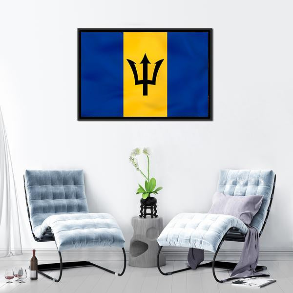 Barbados Flag Canvas Wall Art-3 Horizontal-Gallery Wrap-25" x 16"-Tiaracle