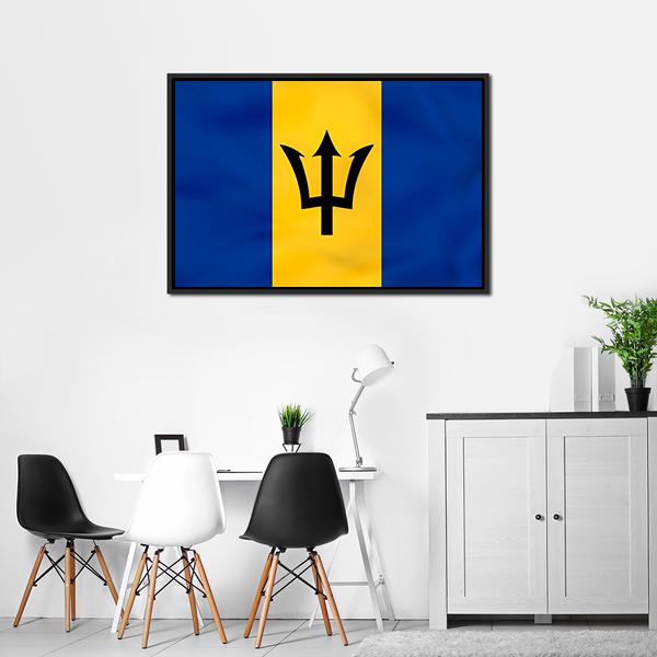 Barbados Flag Canvas Wall Art-3 Horizontal-Gallery Wrap-25" x 16"-Tiaracle
