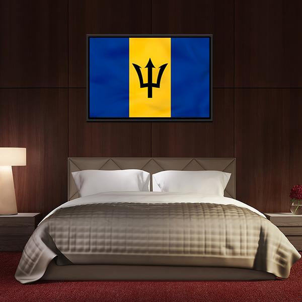 Barbados Flag Canvas Wall Art-3 Horizontal-Gallery Wrap-25" x 16"-Tiaracle